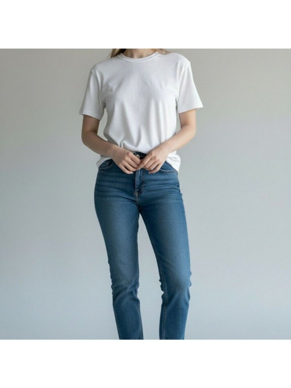 No Name is Needed Crewneck Tee white Ribbed short-sleeve, Medium new with tag.